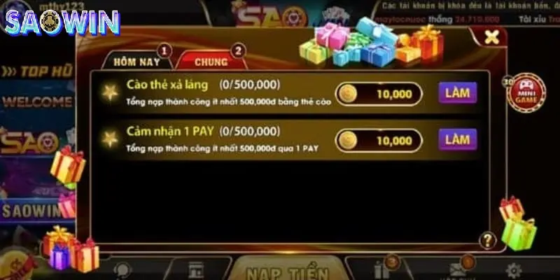 Saowin thường xuyên cập nhật chương trình khuyến mãi trên trang chủ